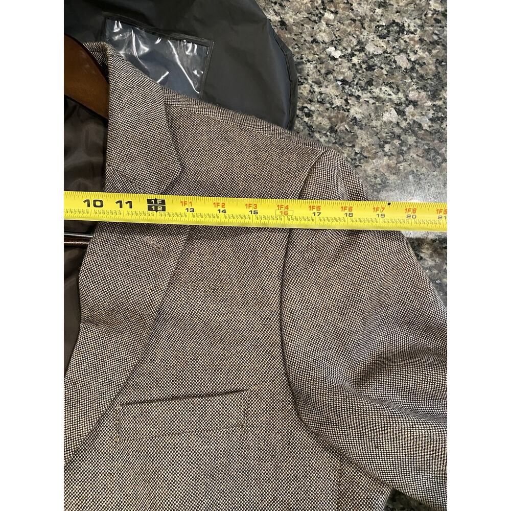 Vintage Stafford Brown‎ Tweed Wool Blazer Sport Coat Jacket Elbow Patch XL SZ 42 - Picture 10 of 12